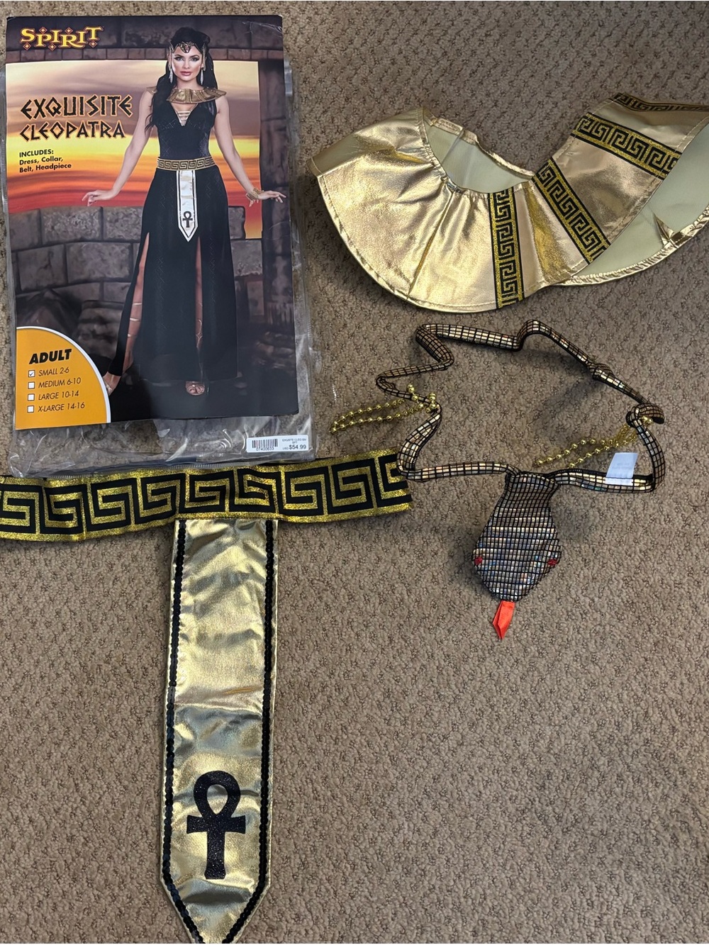Spirit Women’s Cleopatra Halloween Costume Accessories Set - Gold and Black